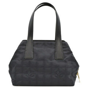 Chanel Bag Nylon Tote Travel Black Handbag Leather Line